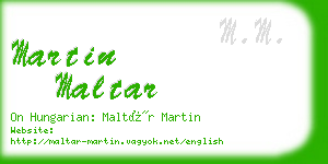 martin maltar business card